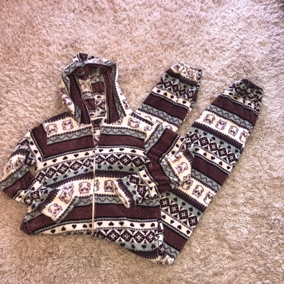 Owl Geo Hooded One Piece | Onesie | Plush Pajama - Picture 4 of 8